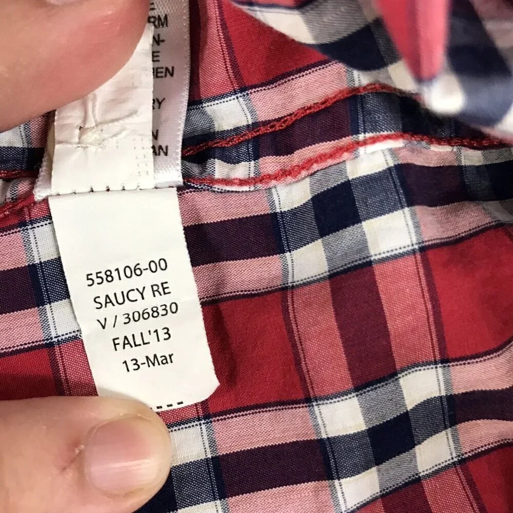 Banana Republic Soft Wash Mens Plaid 100% Cotton Long Sleeve Button Down Shirt L